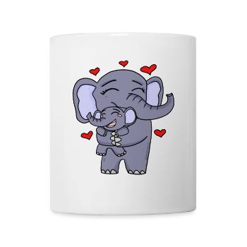 Elephant family cute - Mug - white - Front