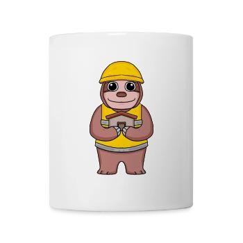Builder topping sloth house home building gift - Mug - white - Front