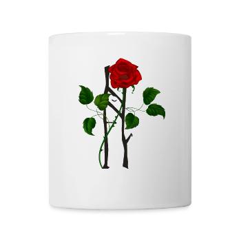 Des tentacules de rose sur la grille du forgeron - Mug blanc - blanc - Devant
