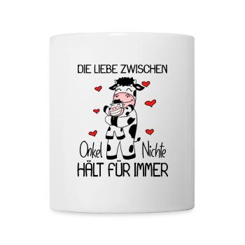 Onkel Nichte Liebe Spruch Kuh Kühe Familie - Tasse - Weiß - Vorne