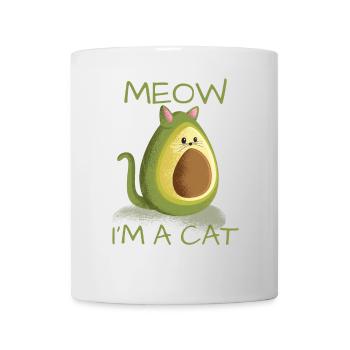 Cat cats motif Meow in a cat avocado vegan - Mug - white - Front