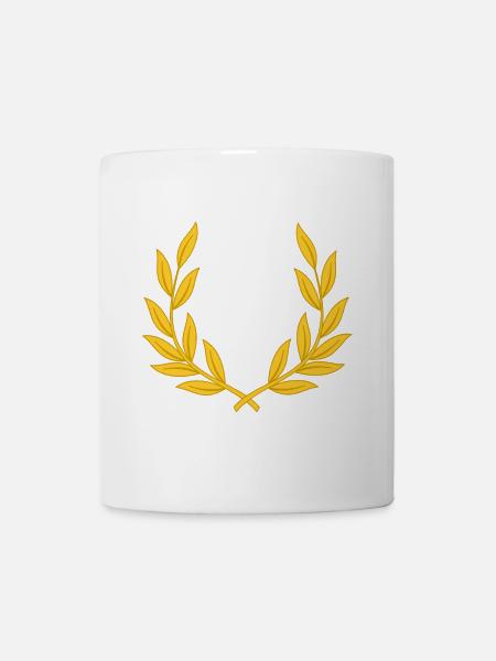Lorbeerkranz Sieg Gewinnen Sport golden Sieg Siege - Tasse - Weiß