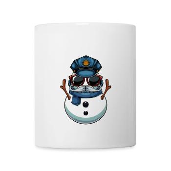 Kapitän Frost Schneemann Polizei Weihnachten - Tasse - Weiß - Vorne