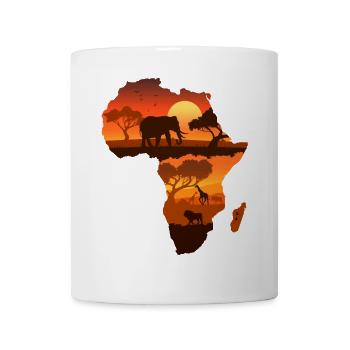 Afrikanische Safarikarte - Tasse - Weiß - Vorne