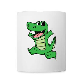 Crocodile mignon heureux drôle - Mug blanc - blanc - Devant