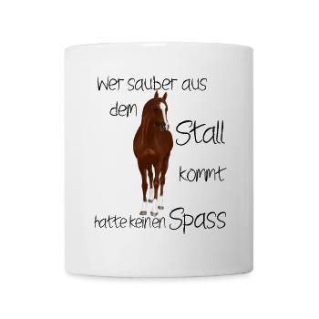 Braunes Pferd mit weißem Abzeichen - Tasse - Weiß - Vorne