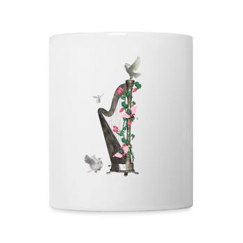 Wunderbare Harfe mit Taube - Tasse - Weiß - Vorne