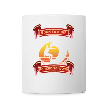 Cadeau de surf surfeur BORN TO SURF - Mug blanc - blanc - Devant