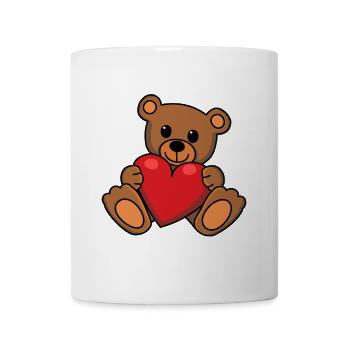 Teddy Love Heart Snuggle Friendship Valentine - Mug - white - Front