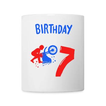 7ème anniversaire Motocross Dirt Bike - Mug blanc - blanc - Devant