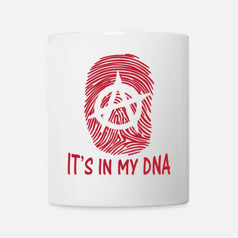 autocollant anarchie symbole c’est dans mon empreinte digitale d’ADN - Mug blanc - blanc