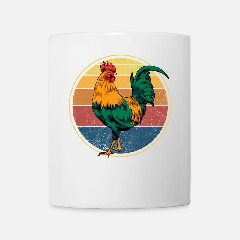 Hahn Gockel Rétro Vintage - Mug blanc - blanc