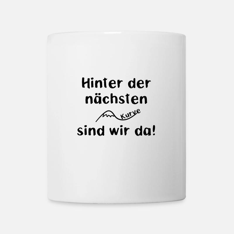 Hinter der nächsten Kurve sind wir da Wandern Berg - Tasse - Weiß