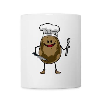 Pomme de terre Chef Chapeau de Chef Couteau de Chef Cuisine - Mug blanc - blanc - Devant