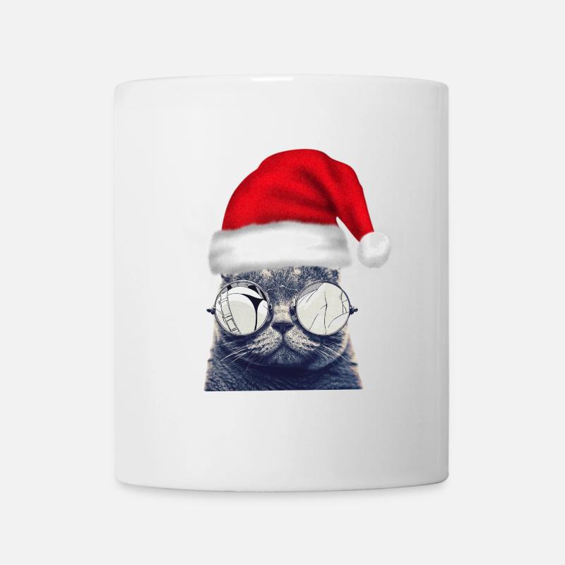 Lunettes de chat de Noël - Mug blanc - blanc