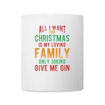 Humour de Noël pour les amateurs de gin Souhait de Noël - Mug blanc - blanc - Devant