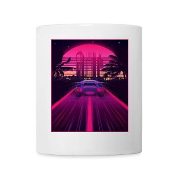 Synthwave Esthétique Rétro Vaporwave des années 80 des années 90 Auto - Mug blanc - blanc - Devant