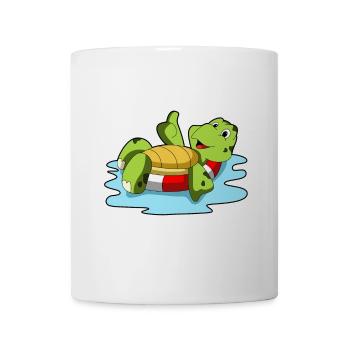 Schildkröte Schwimmen Schwimmring Sommer - Tasse - Weiß - Vorne