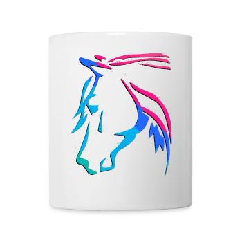 Équitation - Cavalier - Sport équestre - Tête de cheval cool - Mug blanc - blanc - Devant