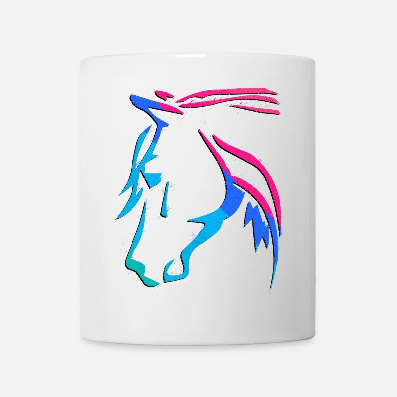 Équitation - Cavalier - Sport équestre - Tête de cheval cool - Mug blanc - blanc