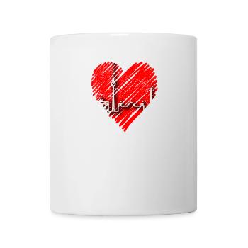 Berlin Skyline Herzschlag Herz Liebe Love Berliner - Tasse - Weiß - Vorne