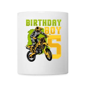 5e anniversaire Dirt Bike Motocross - Mug blanc - blanc - Devant