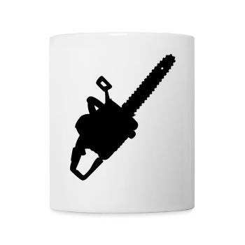 Chainsaw for jackdaw, carpenter or woodbewe - Mug - white - Front