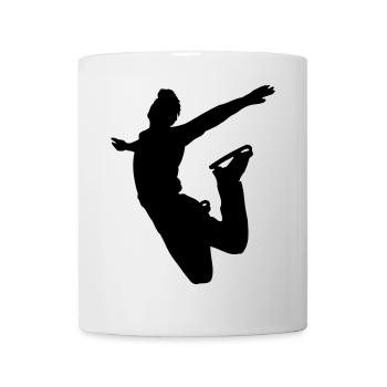 Schattenbild des springenden Eiskunstläufers - Tasse - Weiß - Vorne