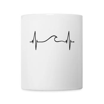 Surfer Herzschlag Welle Surf Puls Herz Für Surfing - Tasse - Weiß - Vorne