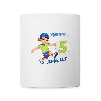 Kindergeburtstagsdesign mit Zahl 5 - Tasse - Weiß - Vorne