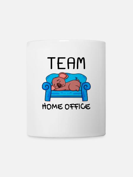 Team Home Office Koala Entspannen Faul lustig - Tasse - Weiß