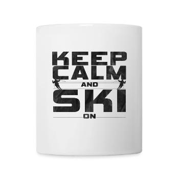 Gardez votre calme et skiez - Mug blanc - blanc - Devant