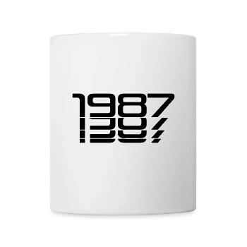 1987 Birthday Glitch Style - Tasse - Weiß - Vorne