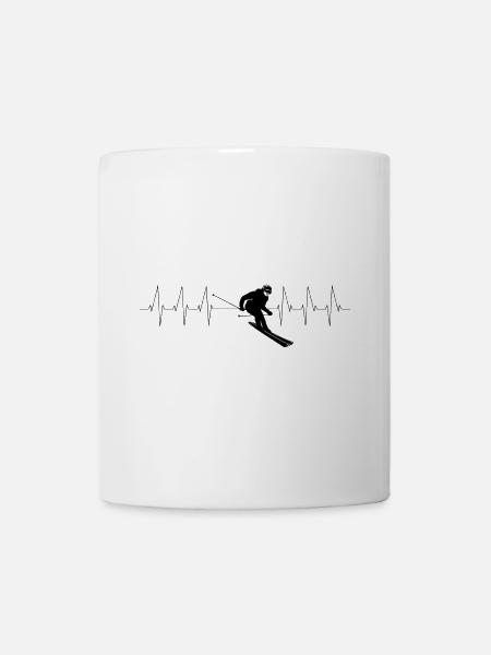 Ski Herzschlag Skifahren Ekg - Tasse - Weiß