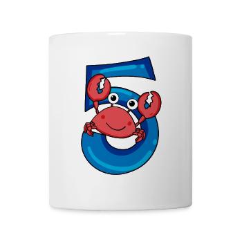 Crab with the number 5 - 5 birthday gift idea - Mug - white - Front