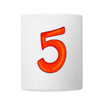 Number 5 red number five - Mug - white - Front