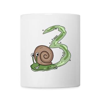 3.Geburtstag Schnecke - 3 Jahre alt Geschenk - Tasse - Weiß - Vorne