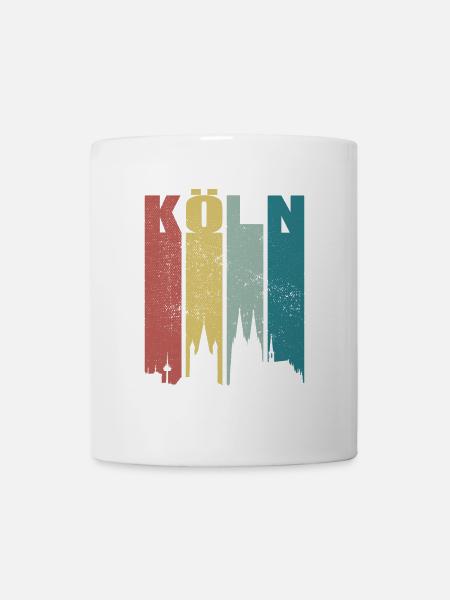 Köln Skyline Kölner Dom Vintage Retro Kölsch Köln - Tasse - Weiß