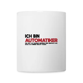 Automatiker Wortmarke Rot Retro - Tasse - Weiß - Vorne