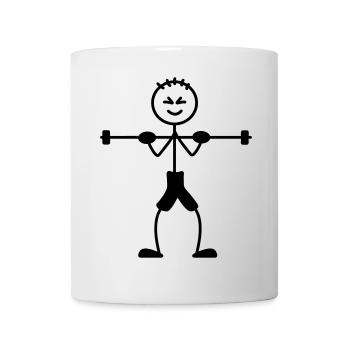 Weight training with a lot of weight - Mug - white - Front