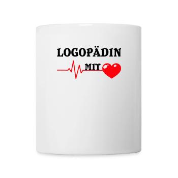 Logopädin mit herz Logopäde Logopädie Pathologe - Tasse - Weiß - Vorne