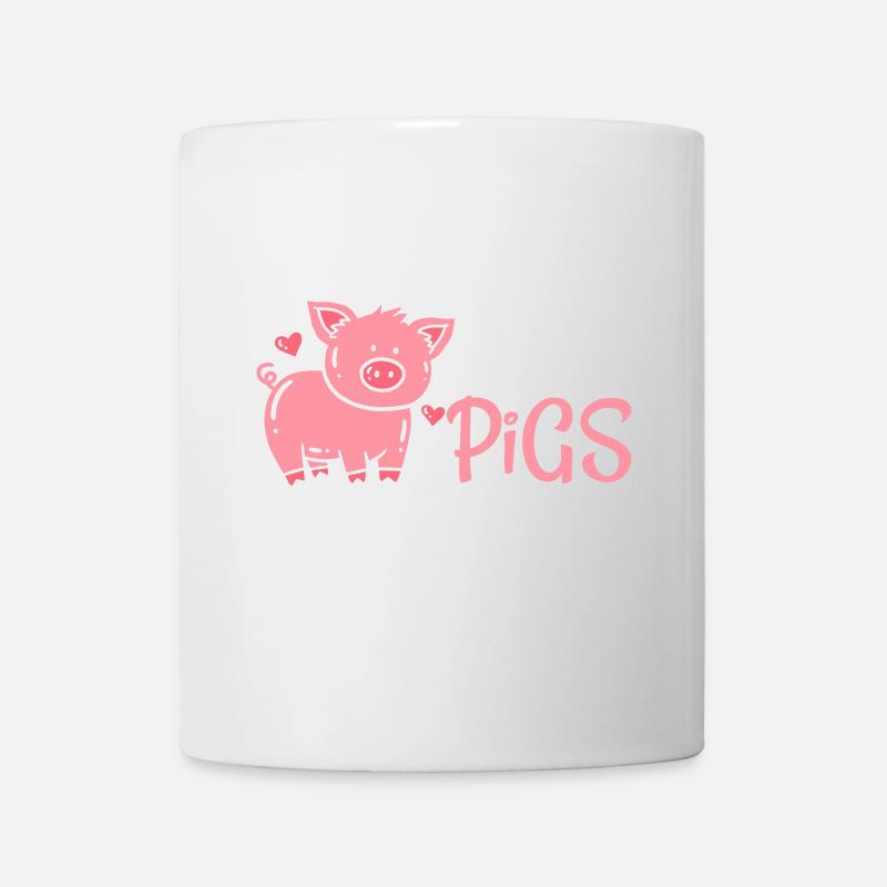 Schwein Ferkel - Tasse - Weiß