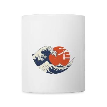 Kanji wave and red sun - Mug - white - Front