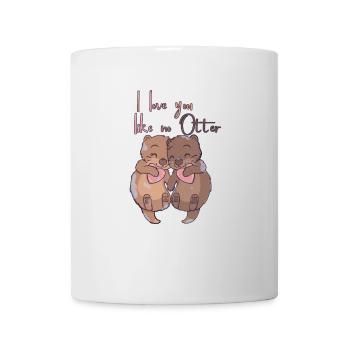 Design mignon de loutre pour la Saint-Valentin - Mug blanc - blanc - Devant