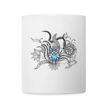 Super loup, lineart - Mug blanc - blanc - Devant