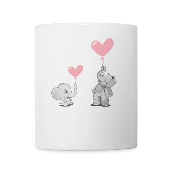 Süsse Elefanten mit Rosa Ballons - Tasse - Weiß - Vorne