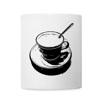 Tasse à café noir et blanc - Mug blanc - blanc - Devant