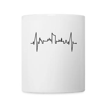 Leipzig Skyline Heartbeat Leipzig Heart Leibzsch - Mug blanc - blanc - Devant