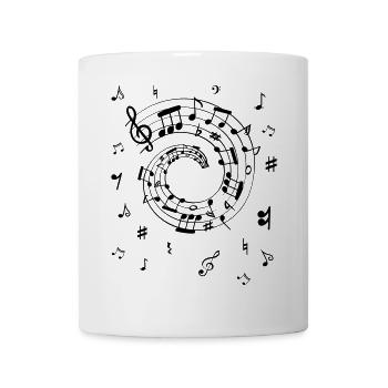 Musiknoten - Tasse - Weiß - Vorne