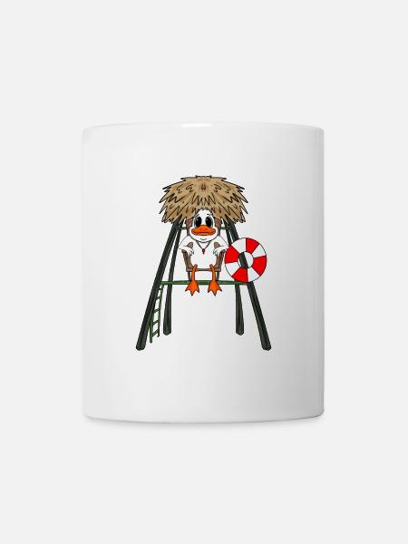 Rettungsschwimmer Ente - Tasse - Weiß